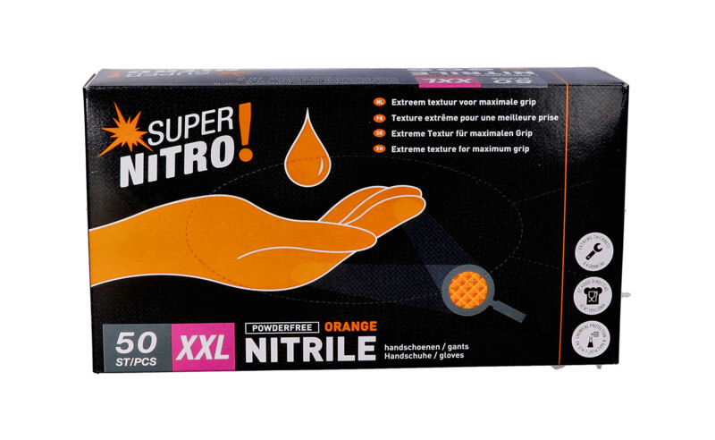 Gant en nitrile super Nitro orange extra strong - boite de 50